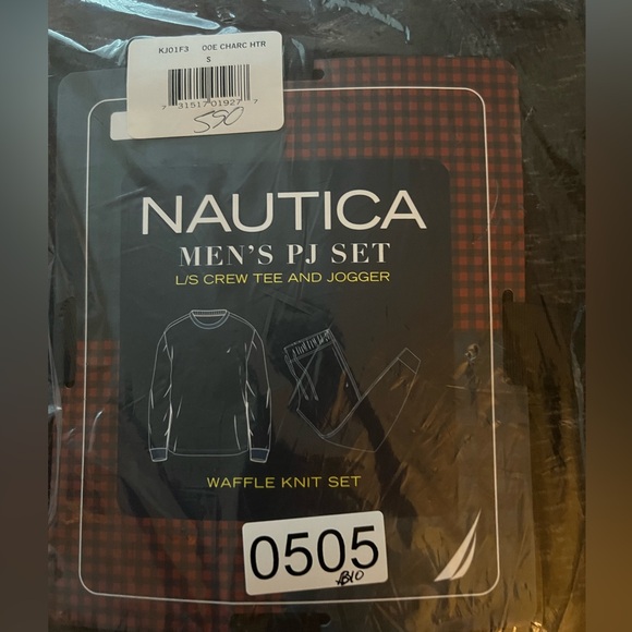 B10 NWT Nautica Pants Set Men's 2-Pc. Waffle-Knit T-Shirt & Pajama Size S. - Picture 7 of 8